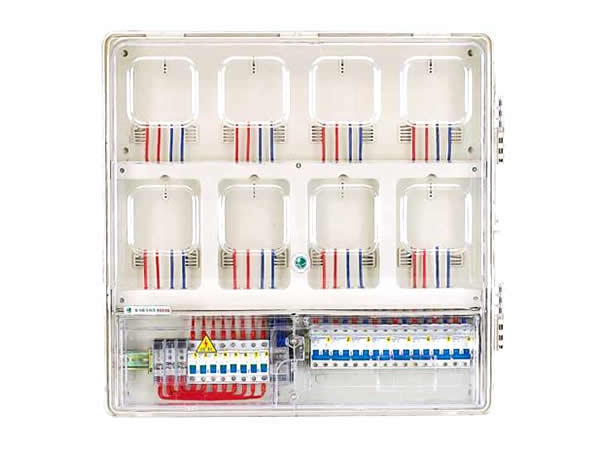 Single phase eight position mechanical meter box (upper and lower structure)